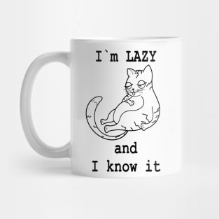 I’m LAZY and I know it Funny Cat Design Mug